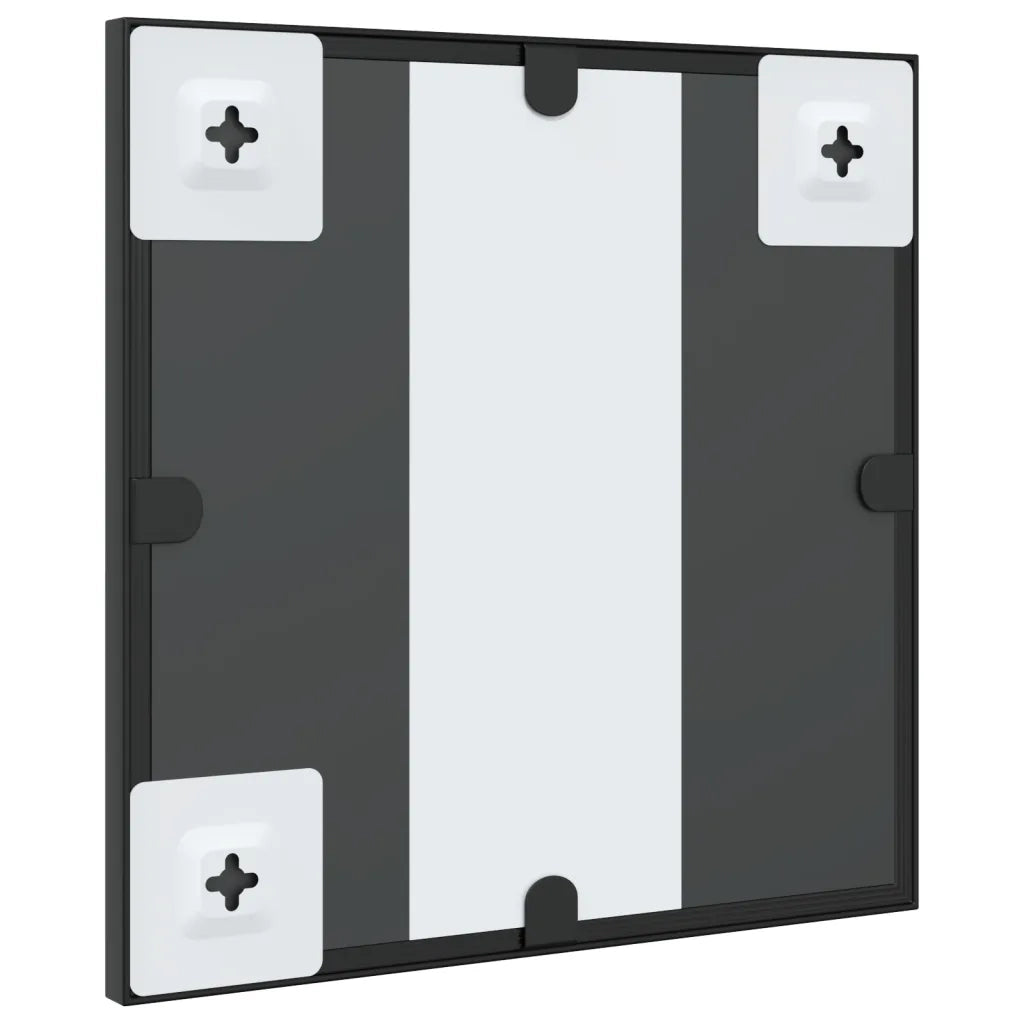 Specchio da Parete-Specchio a Muro-Specchio Decorativo Nero 30x30 cm Quadrato in Ferro