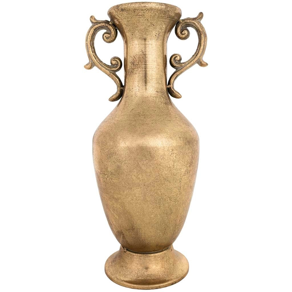 Vaso in metallo dorato 16x15x35h cm