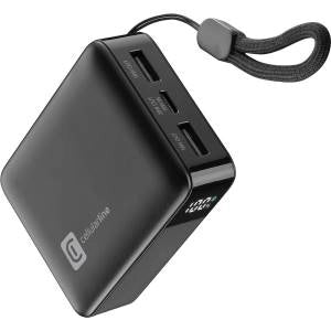 Cellularline powerbank telco 10000mah lcd fast 20w 2 usb-c/ 1 usb-a - PBTELDISPL10000K
