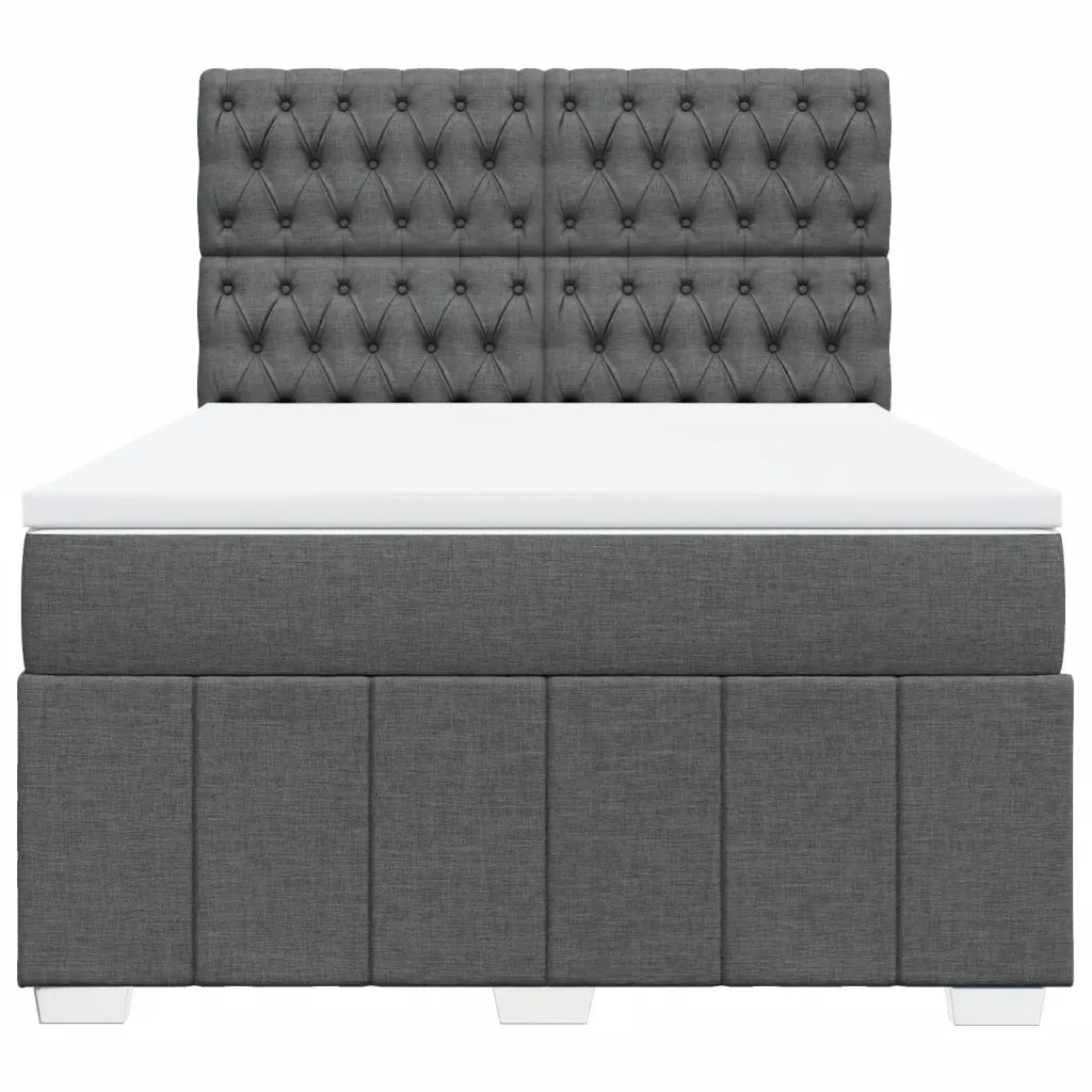 Giroletto a Molle con Materasso Grigio Scuro 160x200 cm Tessuto