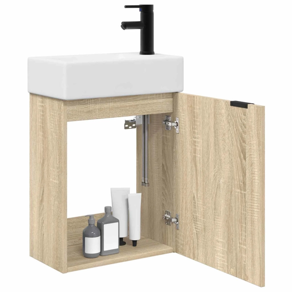 Mobile bagno con rubinetto Rovere Sonoma 45,5 x 22,5 x 84 cm 889435