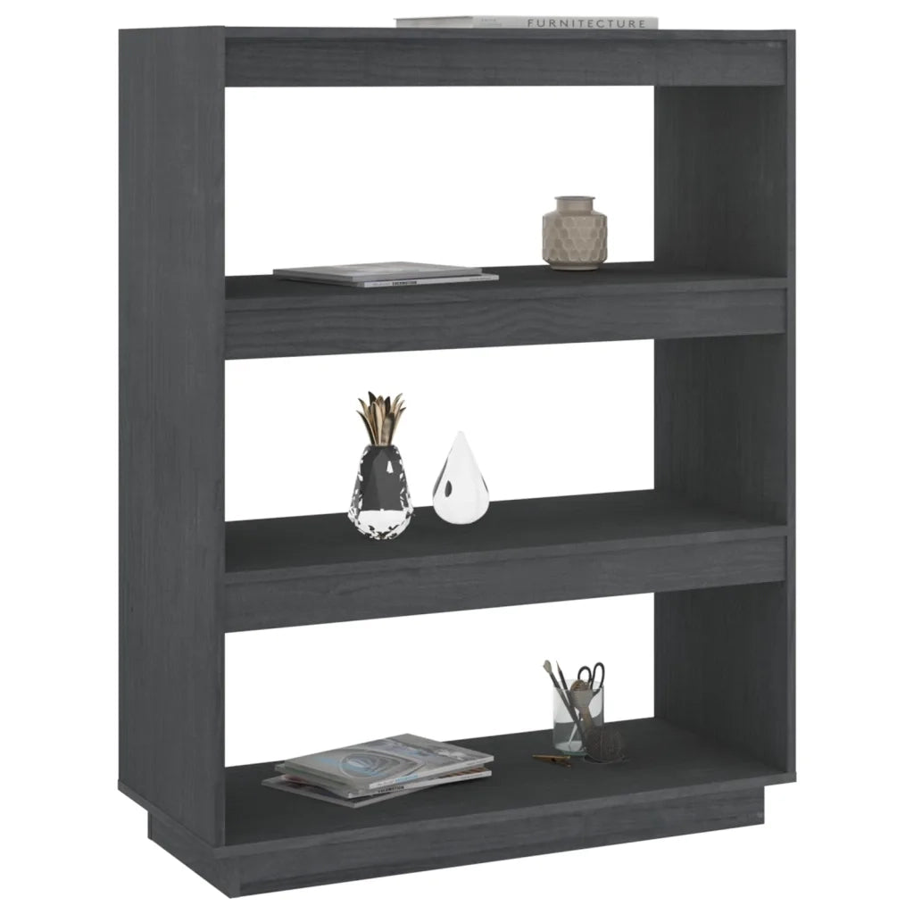 Libreria/Divisorio Grigio 80x35x103 cm Legno Massello di Pino 810886