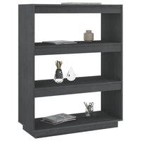 Libreria/Divisorio Grigio 80x35x103 cm Legno Massello di Pino 810886