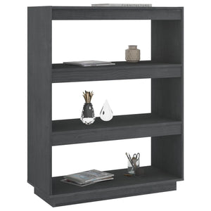Libreria/Divisorio Grigio 80x35x103 cm Legno Massello di Pino 810886
