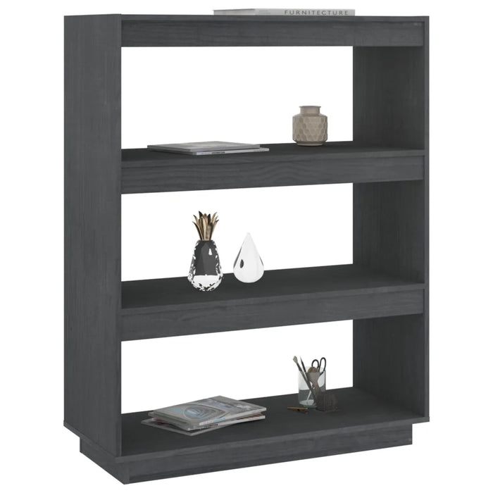 Libreria/Divisorio Grigio 80x35x103 cm Legno Massello di Pino 810886
