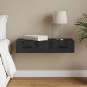 Tavolino da Parete Laterale Nero 87,5 x 34,5 x 17 cm 899006