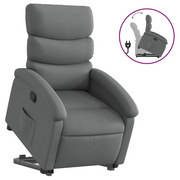 Poltrona | Sedia Relax Alzapersona Reclinabile Grigio Scuro in Tessuto