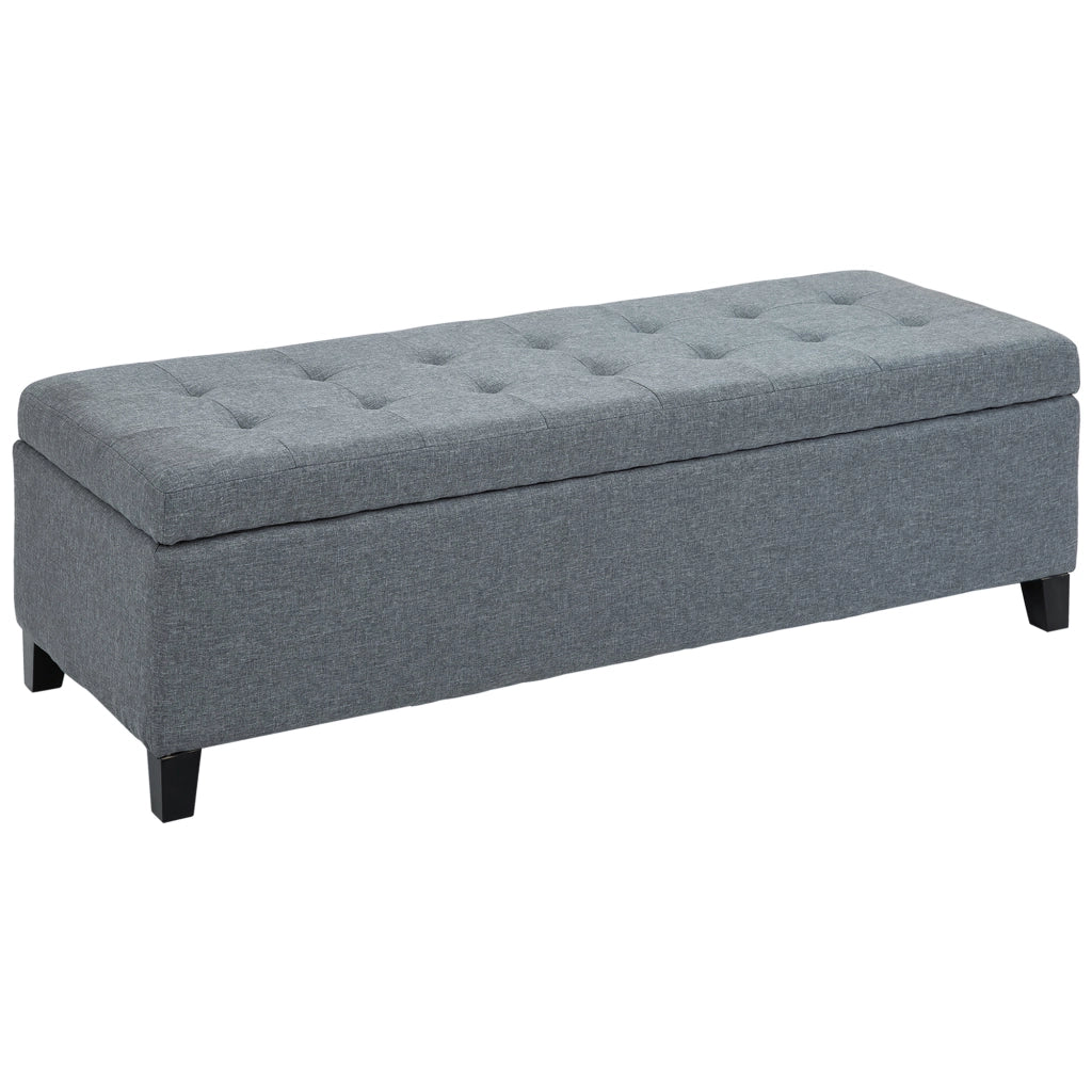 PANCA IMBOTTITA Contenitore 125x49x41,5 cm Grigio Poliestere