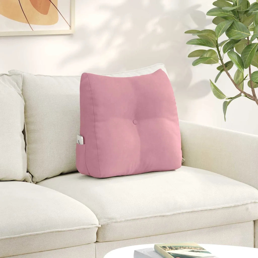 Cuscino per Schiena | Cuscino dorsale Rosa 45 x 24 x 50 cm Velluto