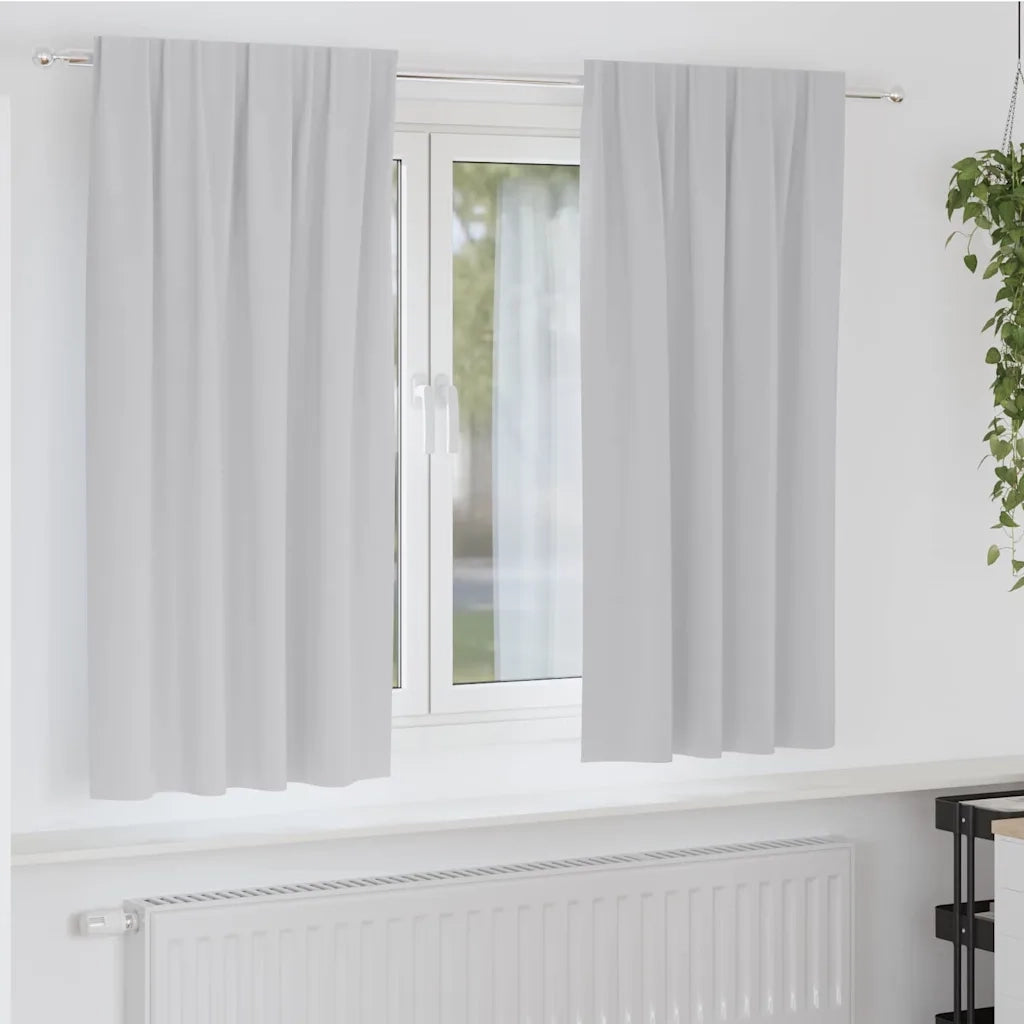 Tende Blackout con Anelli 2 pcs Grigio chiaro 175 x 140 cm 4107459