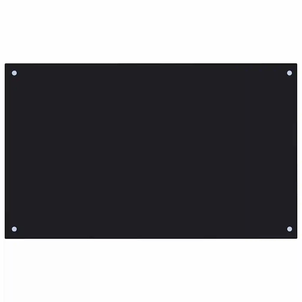 Schienale da cucina 2 pcs Nero 100 x 60 cm vetro temperato 3415442