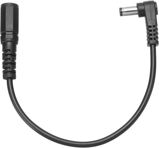 Cavo di allungamento Jack M-F 0,2m per telecamere di sorveglianza e LED - 90 Gradi - Adatto per alimentazione DC
