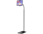 Stazione per tablet in metallo con collo di cigno flessibile, supporto per iPad, Kindle e smartphone (4,7-13 pollici), ideale per uso in modalità handsfree