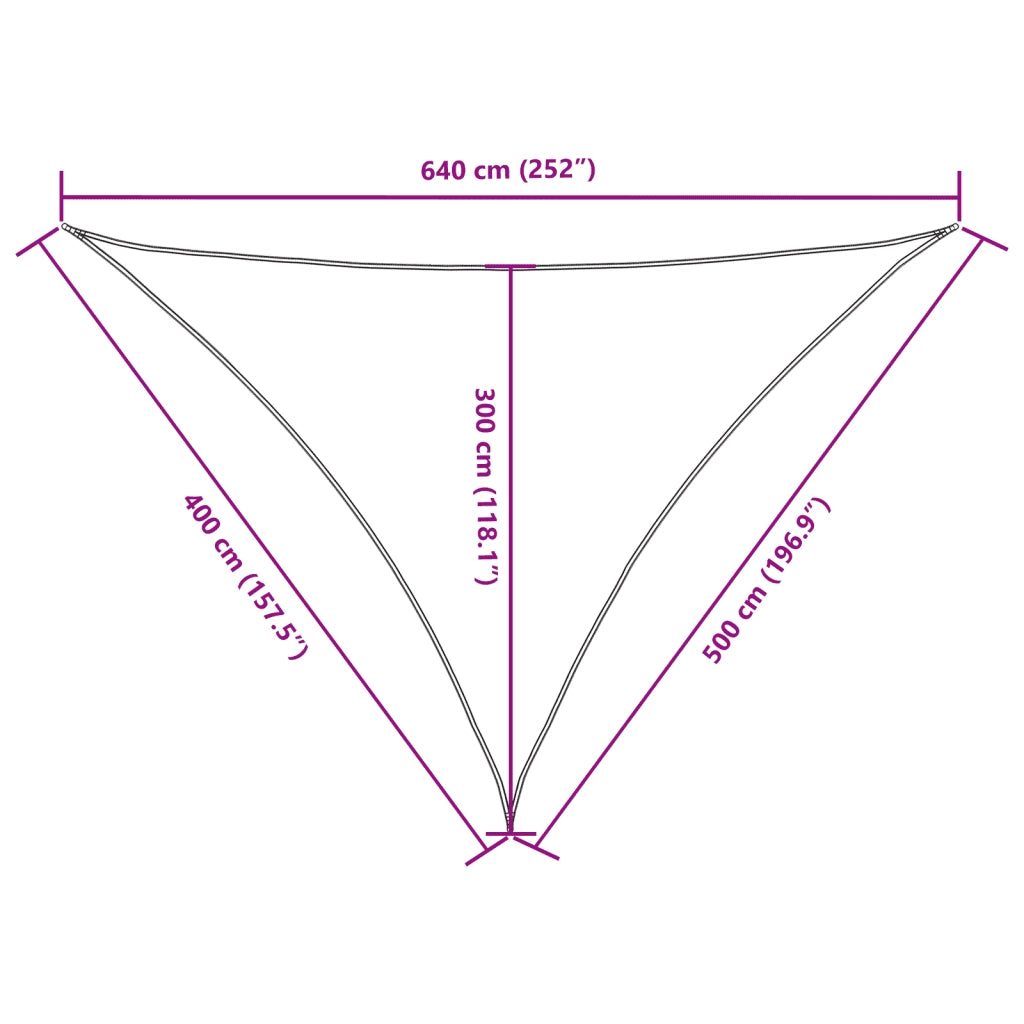 Vela Ombreggiante-Parasole a vela Oxford Triangolare 4x5x6,4 m Crema