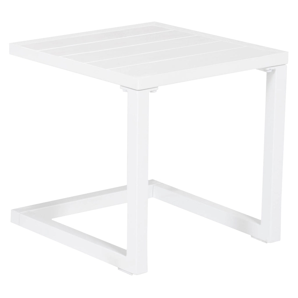 Set di lettino eTavolino BARBADOS in textilene blu - alluminio bianco