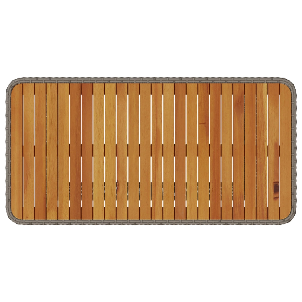 Set da Pranzo da Giardino 4 Pezzi con Cuscini Grigio in Polyrattan e Acacia