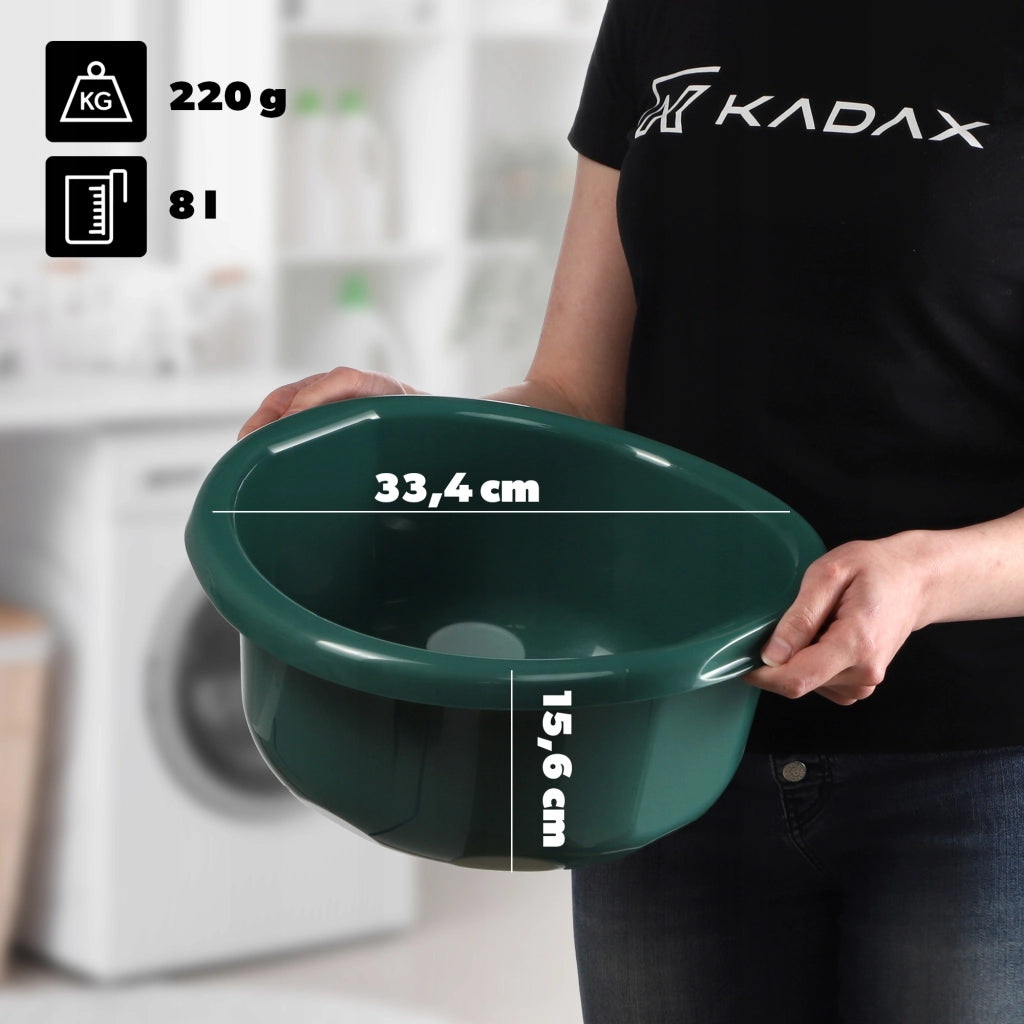 Bacinella universale rotonda in plastica KADAX da 8 litri per bucato