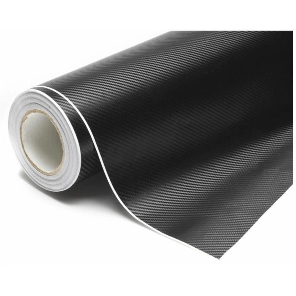 Trade Shop - Pellicola Adesiva In Carbonio 3d Antigraffi Adesivo Car Wrapping Auto Moto - Nero   -75x200 Cm   -