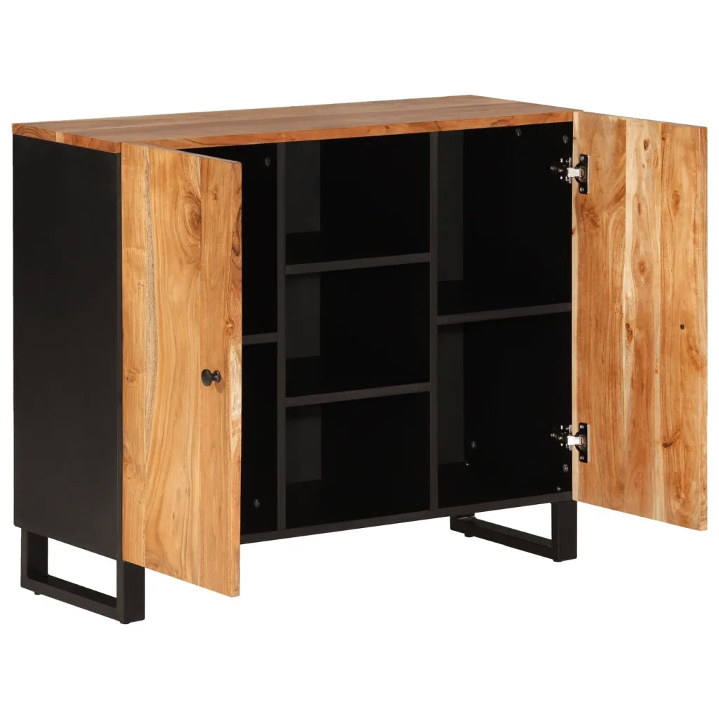 Credenza con 2 Ante 90x33x75 cm in Legno Massello di Acacia 352926