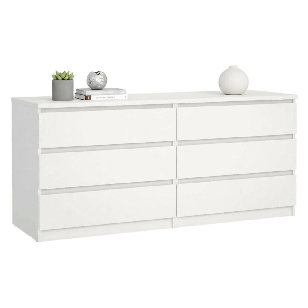 Credenza Abacadabra, Buffet da soggiorno, Madia da salotto, Dispensa da cucina, 154x50 h70 cm, Bianco