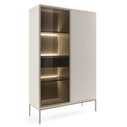 Komodee Laval WTSZ104 - Vetrina con Illuminazione a LED, Cashmere, Larghezza 104 cm, Altezza 166 cm, Profondit? 39 cm
