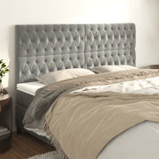 Testiera Grigio Chiaro 200x7x118/128 cm Velluto 3116734
