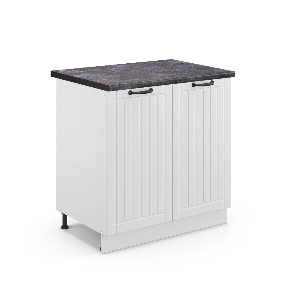 Mobile lavello cucina Fame-Line Bianco rustico/Bianco 80 cm, PL Antracite Vicco