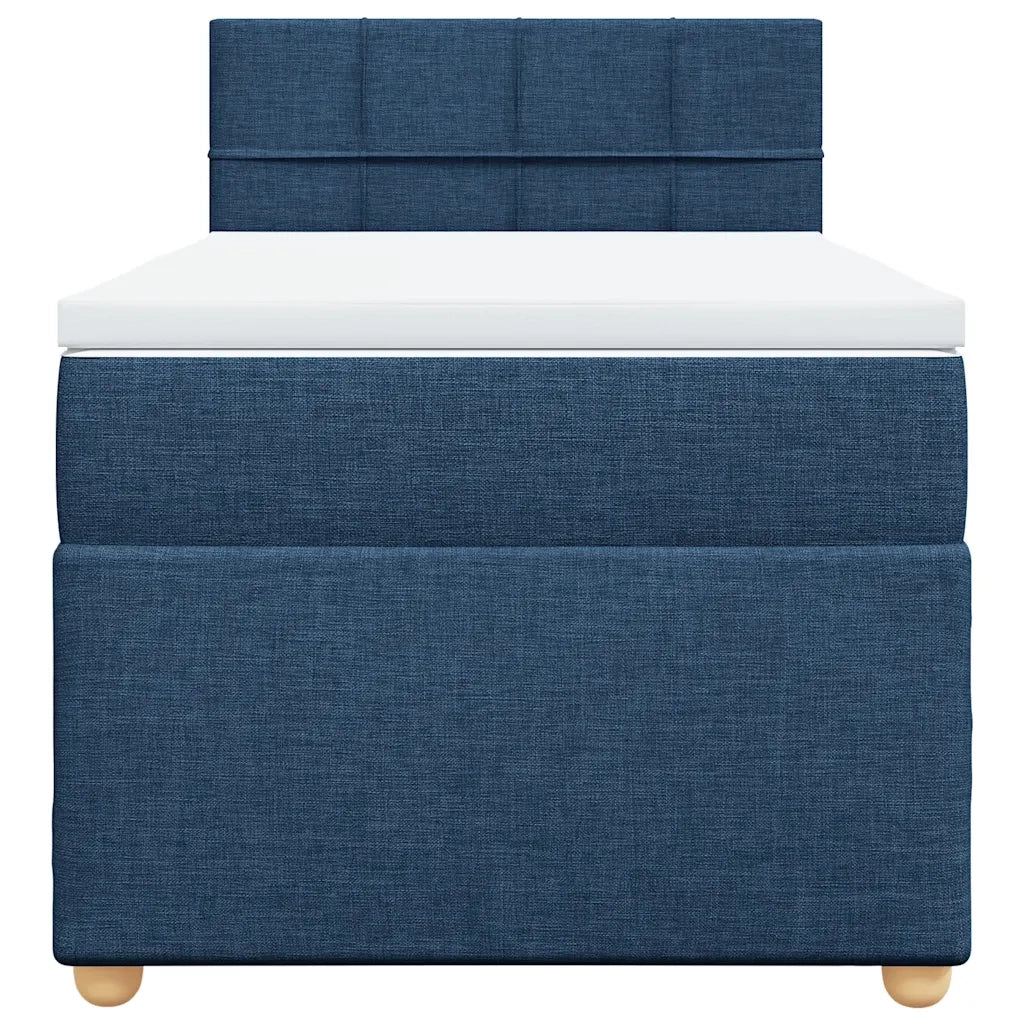 vidaXL Giroletto a Molle con Materasso Blu 100x200 cm in Tessuto
