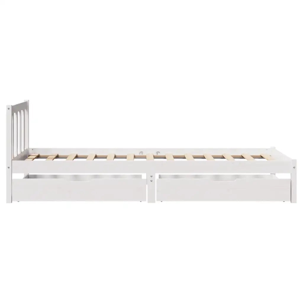 Letto senza Materasso-Struttura Letto Bianco 90x190 cm in Legno Massello Pino 849054
