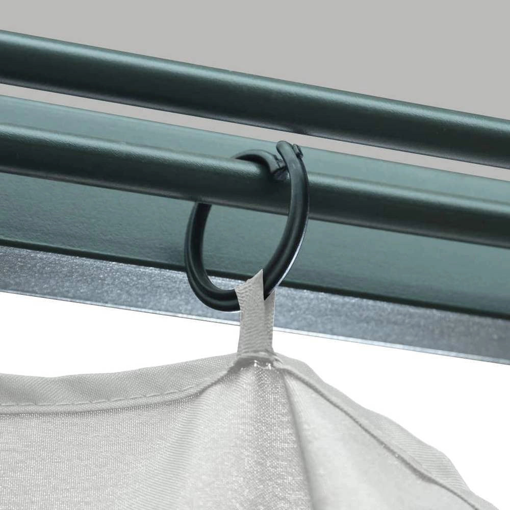 Pavilion With Curtains & LED String Lights 400x300 Cm Cream Aluminum