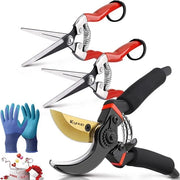 Set di attrezzi per giardino da 3 pezzi con guanti da giardiniere per lavoro di potatura efficiente
