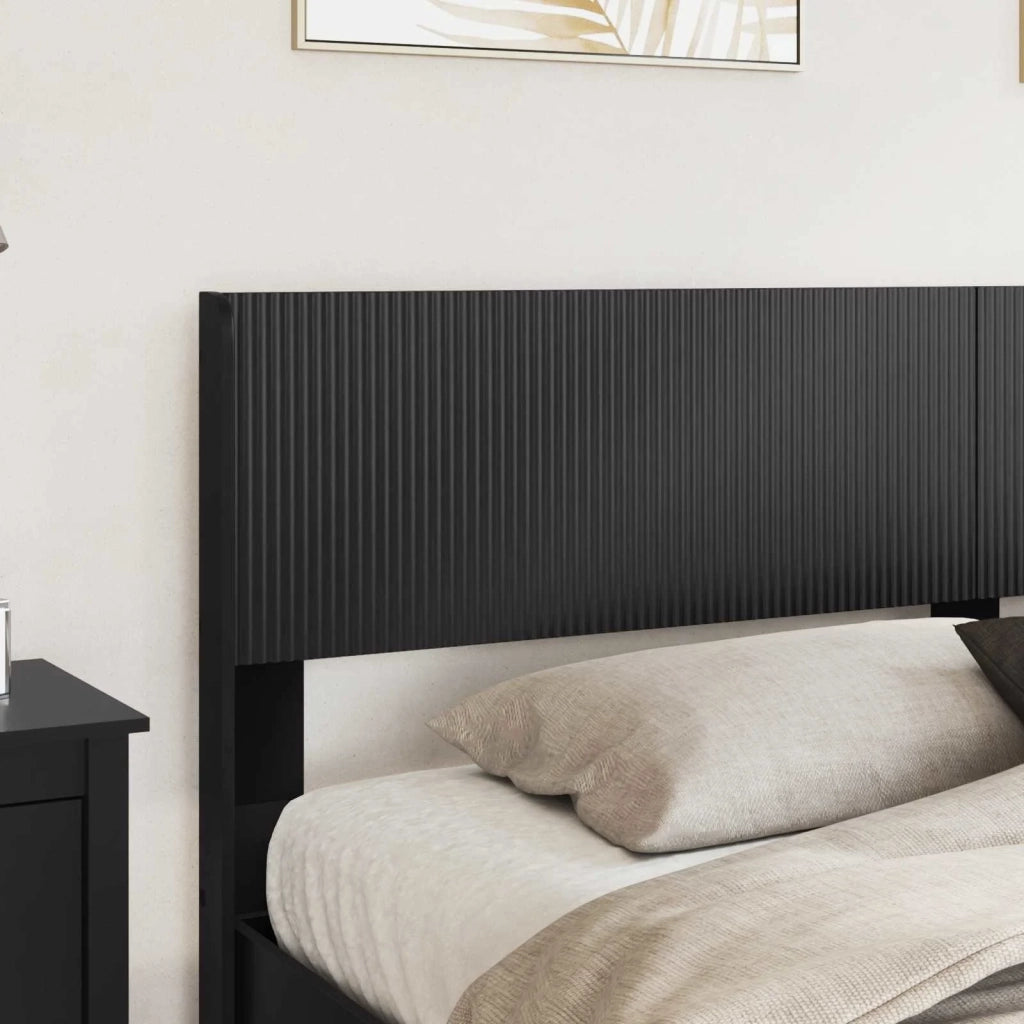 Struttura del letto con stoccaggio e testata Nero 180 x 200 cm 3414282