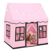 Tenda da gioco per bambini con luci a stella tappetino in velluto lavabile, Casetta per interni ed esterni Rosa-Tende e Casette per bambini