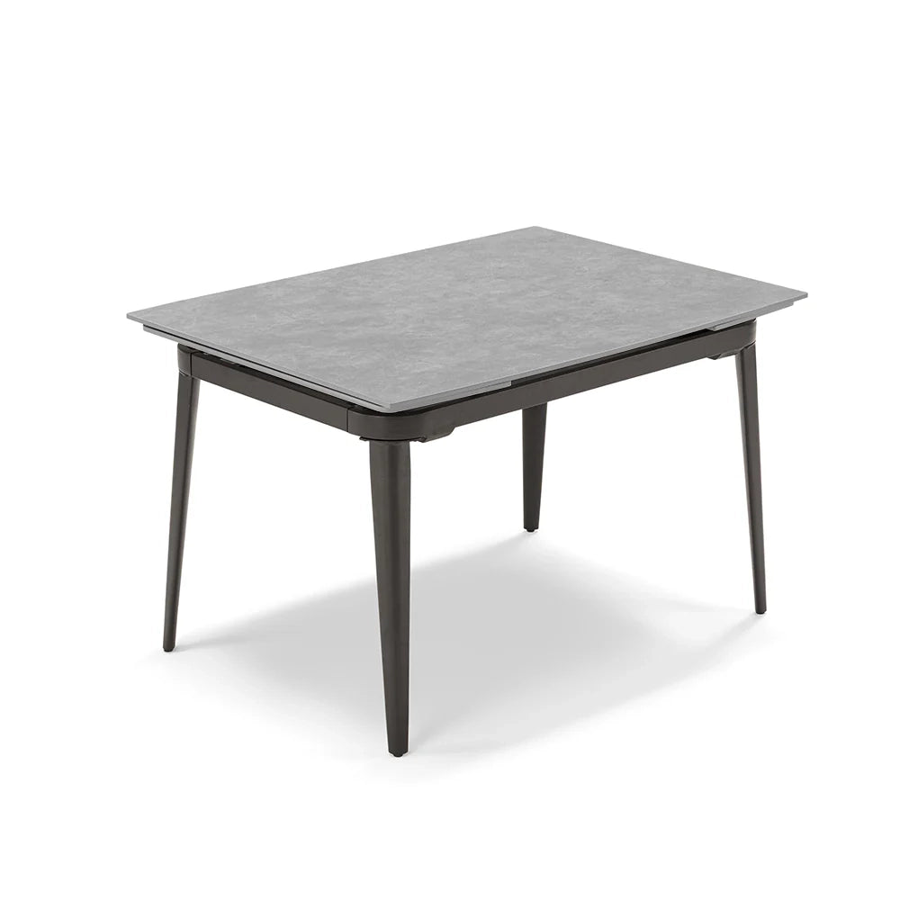 Tavolo da pranzo allungabile 120X90 Pietra Grigia modello ZANTE fino a a 180 CM per sala da pranzo, cucina e soggiorno, design moderno con top in grès ceramico