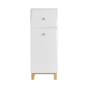 Mobile Lavanderia Con Sacchi Portabiancheria Pieghevoli Cesto Portabiancheria Mobile Da Bagno 30x30x90 Cm BZR93-W