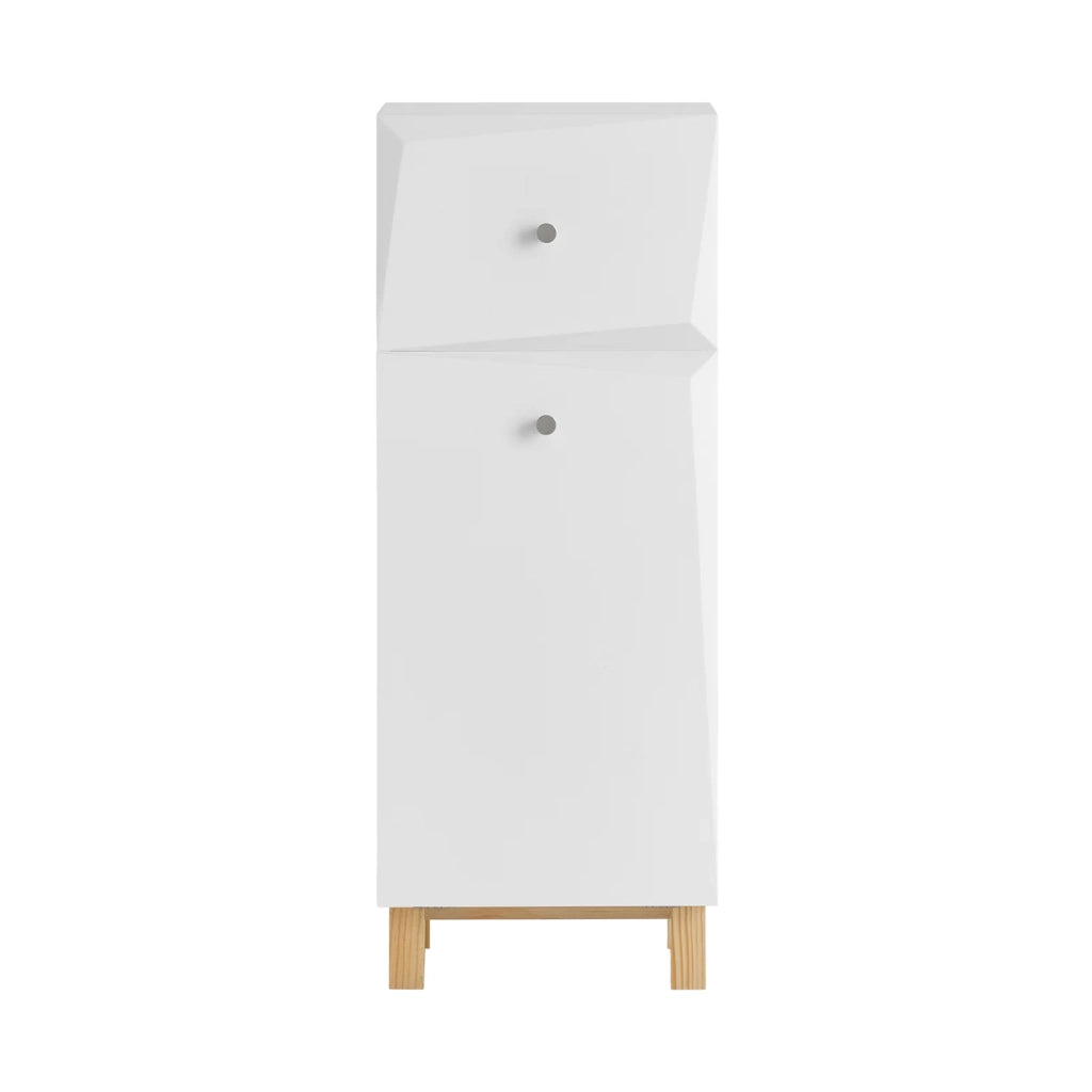 Mobile Lavanderia Con Sacchi Portabiancheria Pieghevoli Cesto Portabiancheria Mobile Da Bagno 30x30x90 Cm BZR93-W