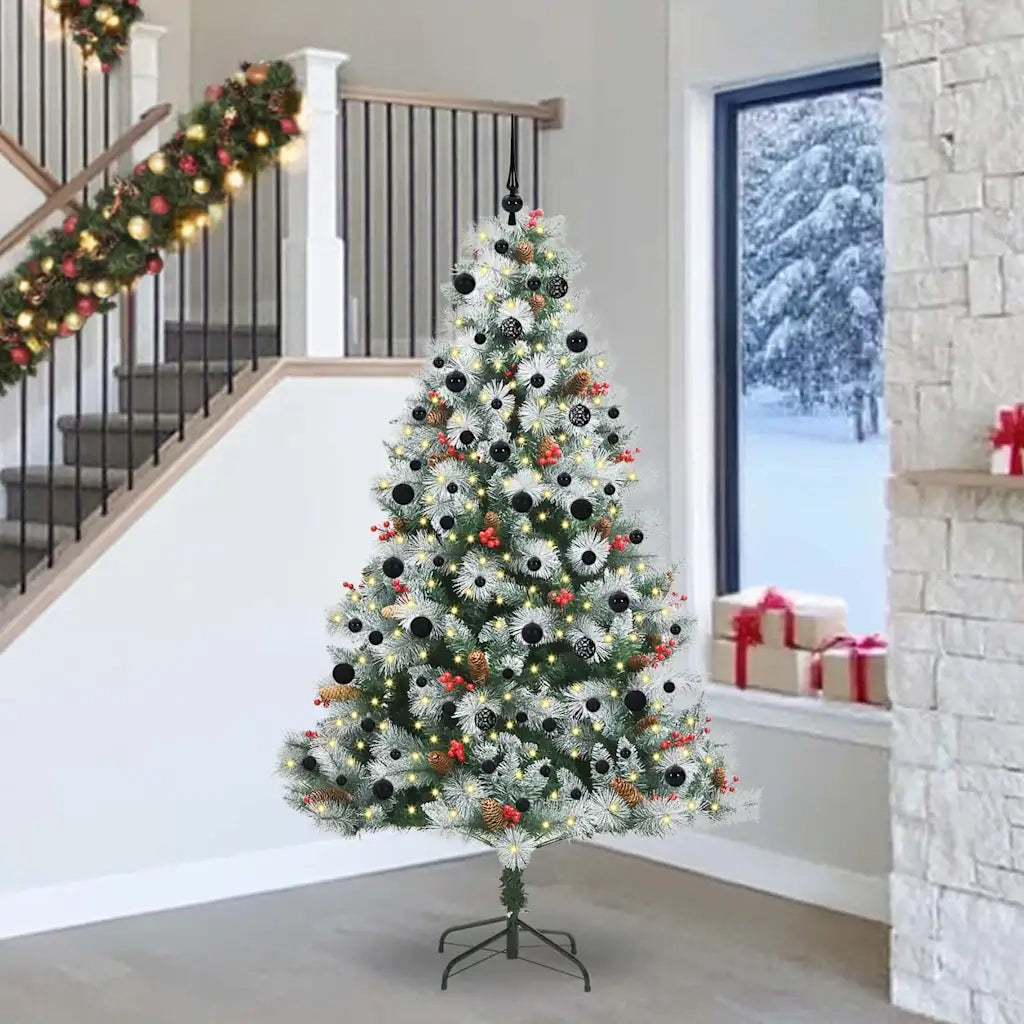 Albero di Natale artificiale Verde e bianco 240 cm 3395198