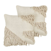 Set di 2 cuscini in cotone beige 45 x 45 cm Cuscini decorativi con imbottitura morbida Accessori Soggiorno Camera da letto