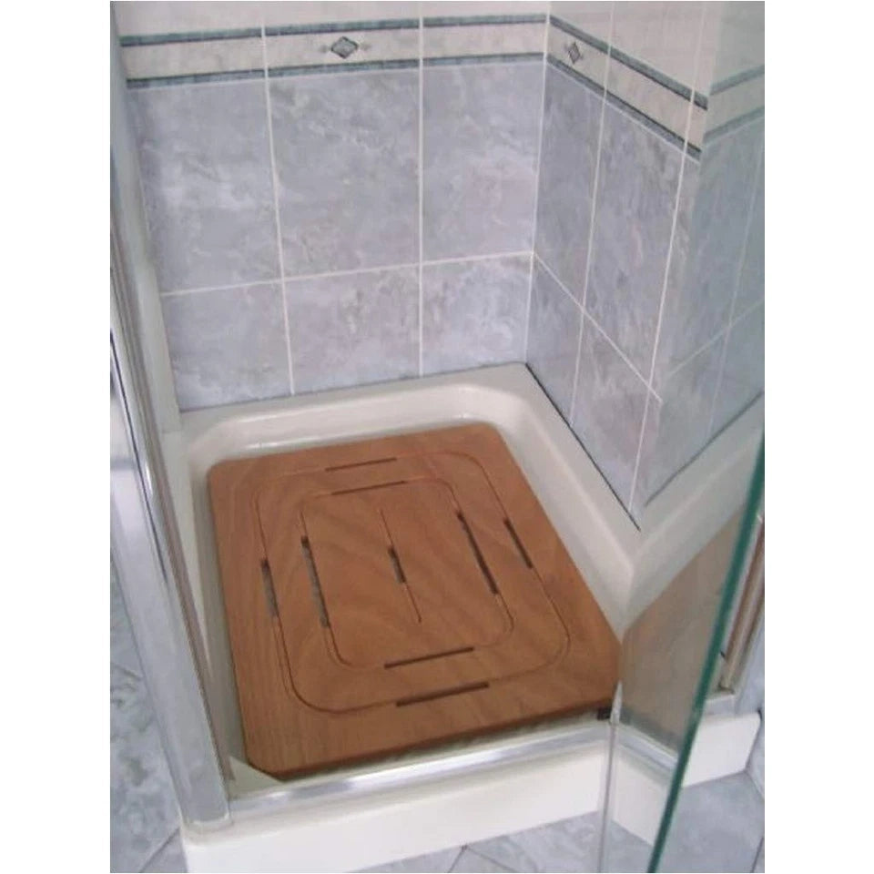 Pedana piatto doccia 54x68x2h legno marino quadrata antiscivolo Castel merlino