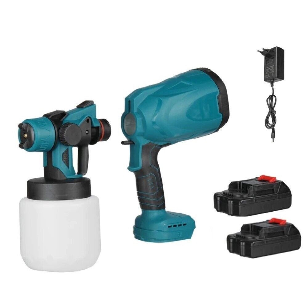 Trade Shop - Pistola A Spruzzo Elettrica A Batteria Vernice 800 Ml A Doppia Batteria 18 V -