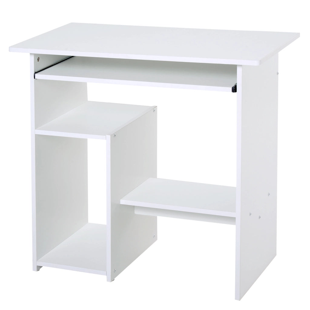 Scrivania per Computer con Ripiano CPU e Tastiera ¨C zephmum ¨C 80x45x75 cm Bianco