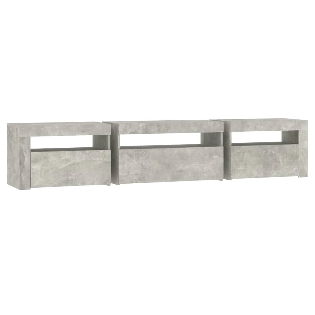 Mobile TV multimediale scaffale TV credenza mobile TV per sala da pranzo soggiorno camera da letto con luci LED 195 x 35 x 40 cm grigio 02_0026546