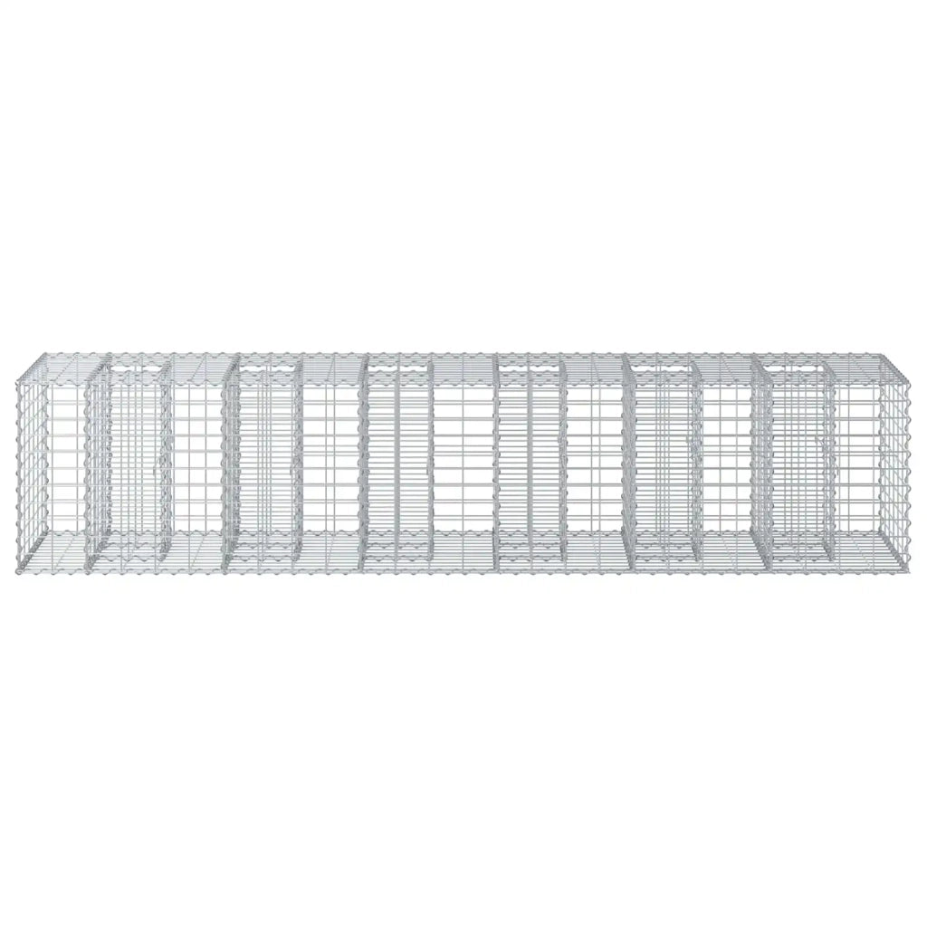 Letto rialzato in gabbione 2 pz Argento 260 x 60 x 55 cm CFW4078914
