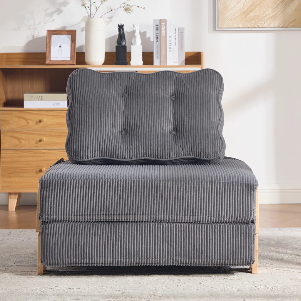 Divano letto 1 posto ¨C Minimal ¨C grigio cord legno 90cm