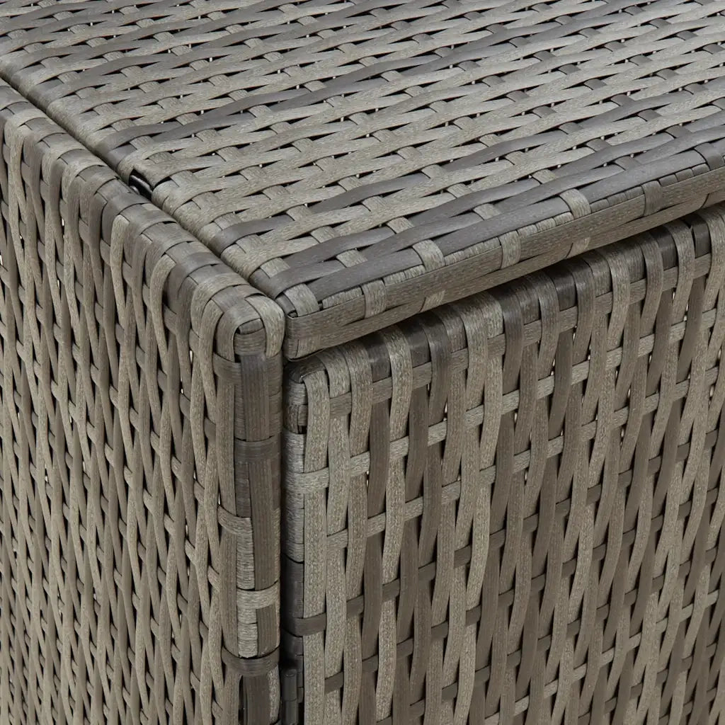Mobile Portaoggetti da Giardino Grigio 100x55,5x80cm Polyrattan 319869