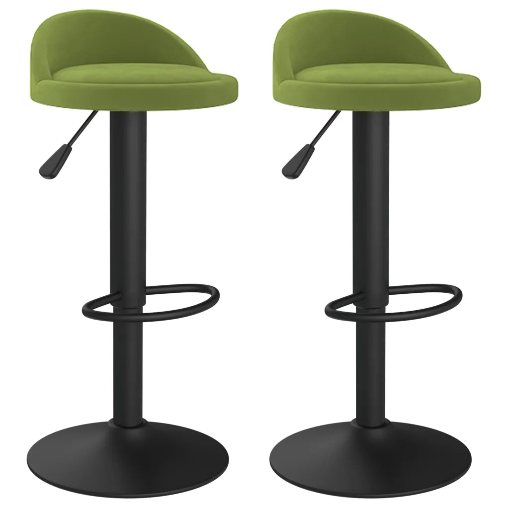 Sgabelli da Bar 2 pz Verde Chiaro in Velluto 333603