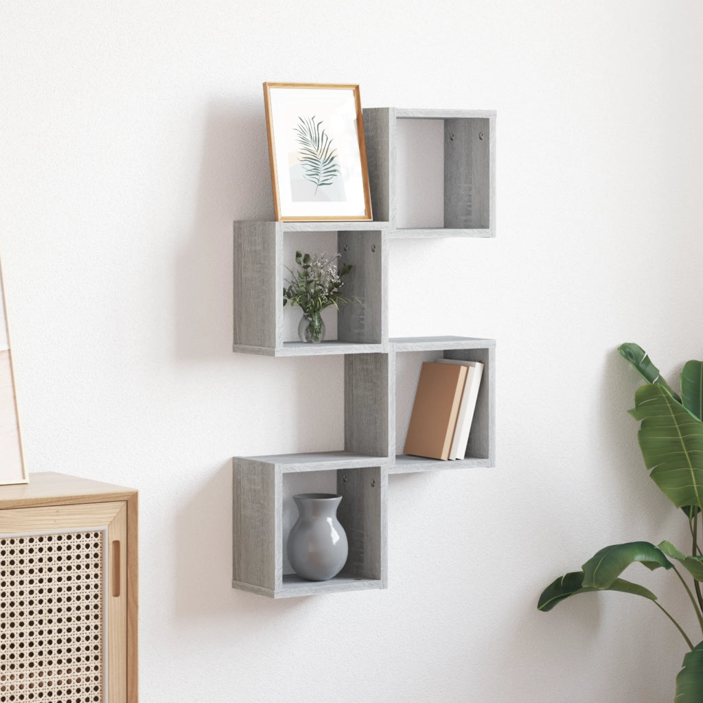 Mensole Flottanti Grigio sonoma MDF Medio Montaggio a parete