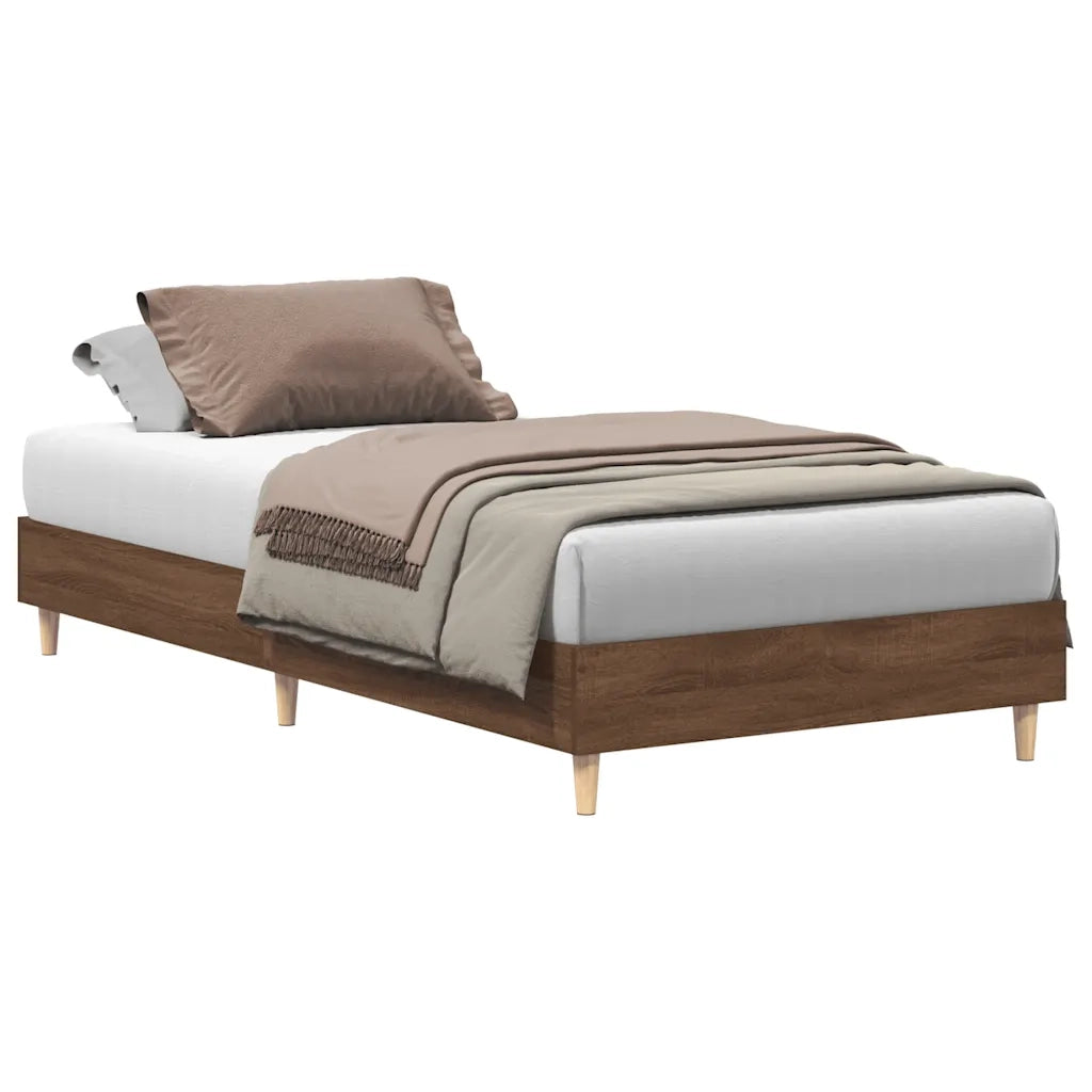 vidaXL Giroletto senza Materasso Rovere Marrone 75x190cm in Truciolato