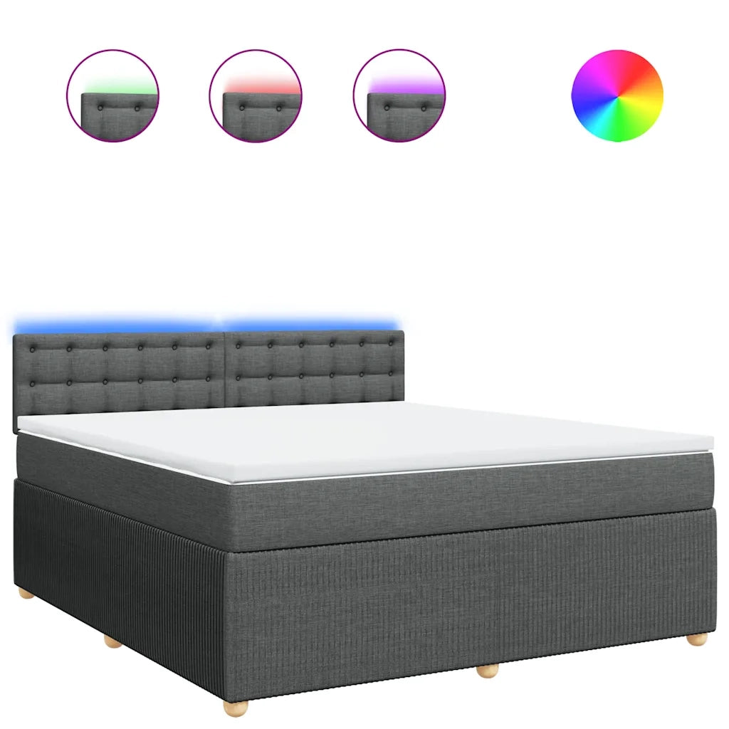vidaXL Giroletto a Molle con Materasso Grigio Scuro 180x200 cm Tessuto