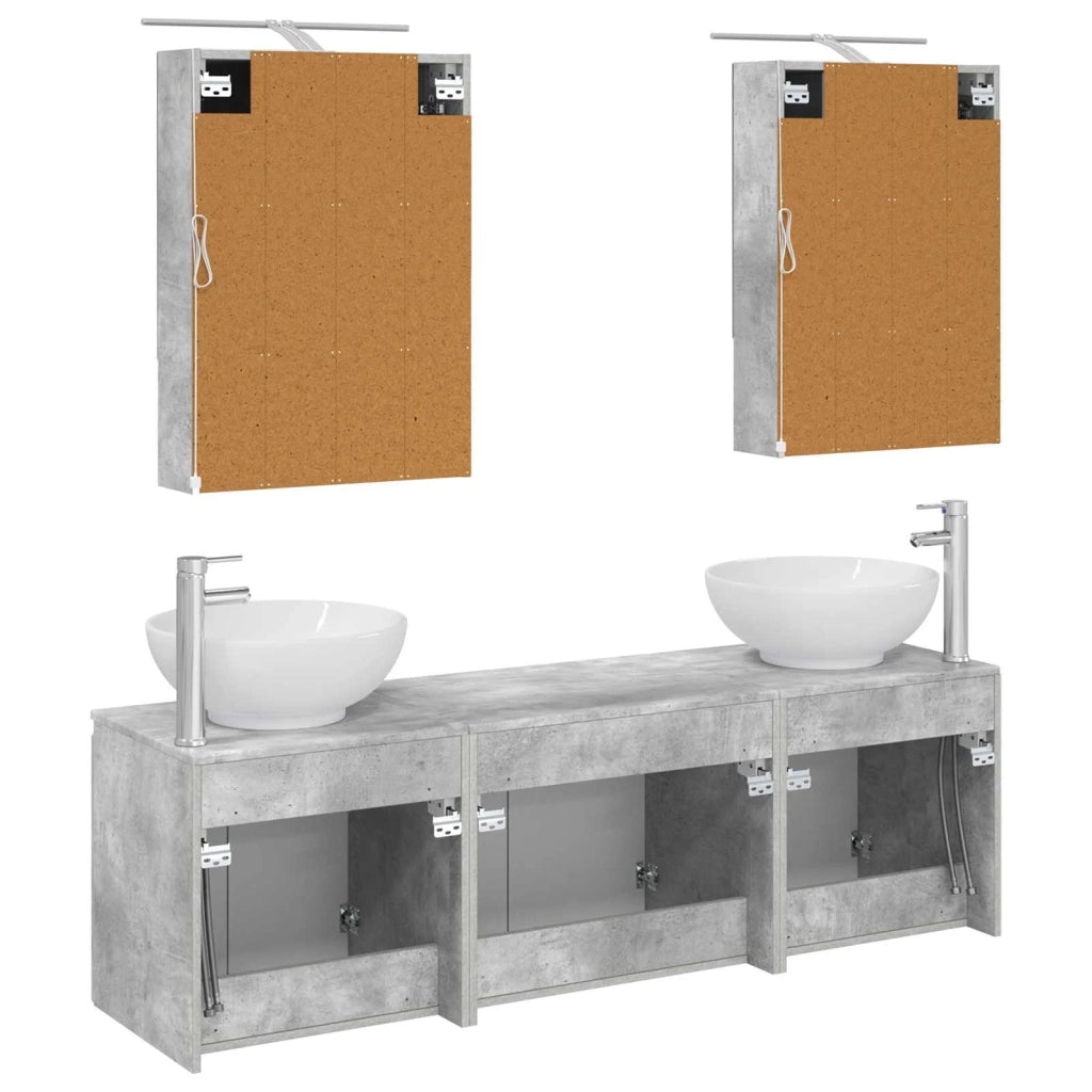 Set di Armadi da Bagno 5 pcs Grigio Cemento 3406482